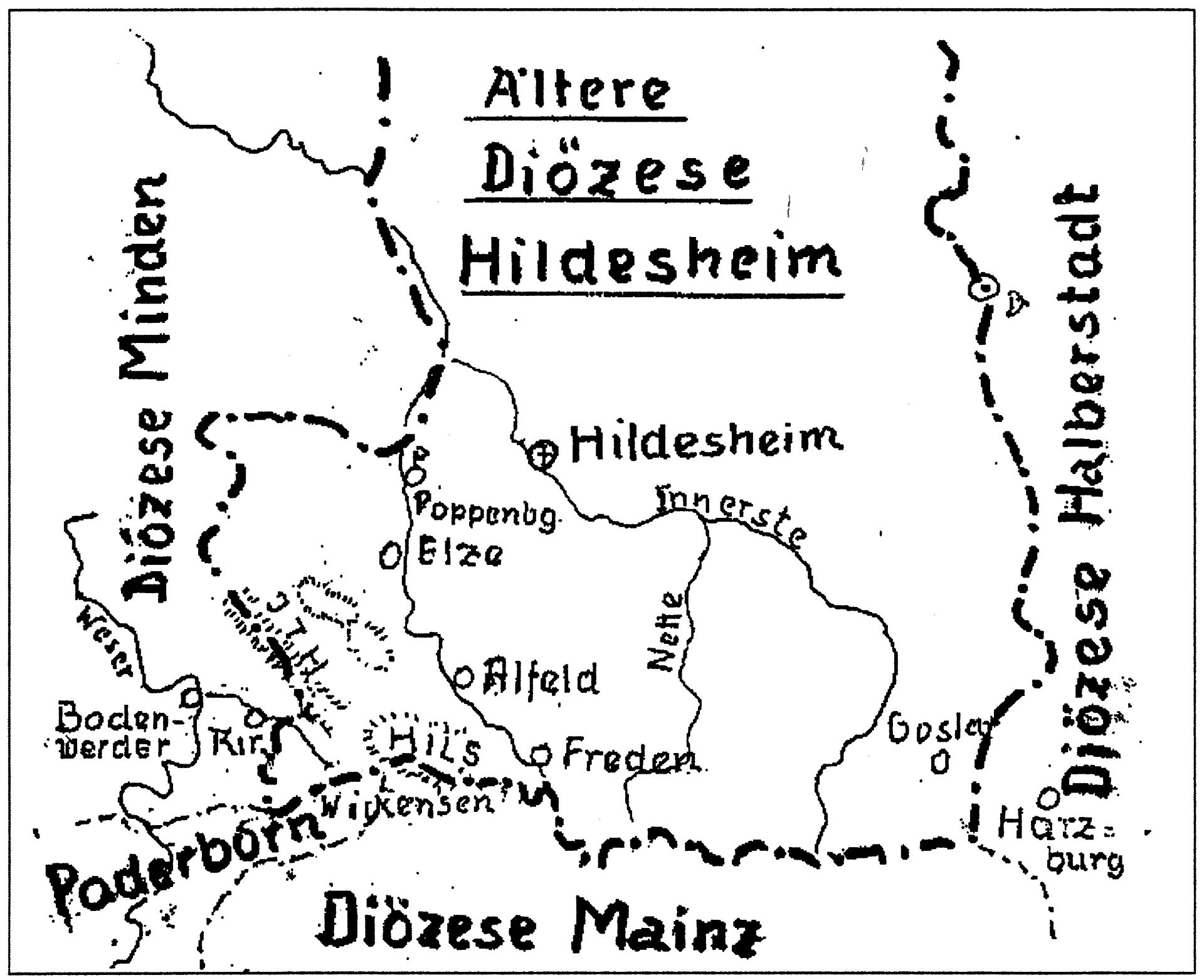 Karte der Diözesen